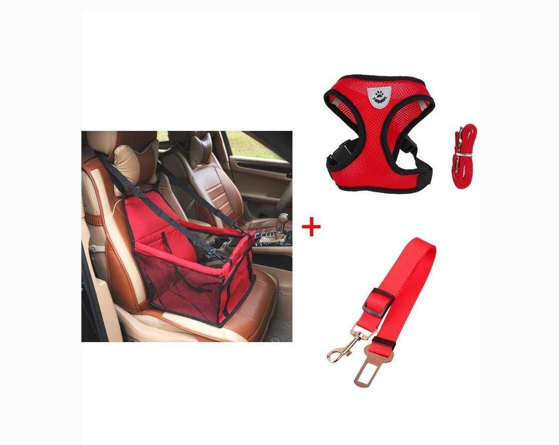 Luxury Pet's Safety Car Seat Carrier Premium Harness & Leash set Car Safety Belt
