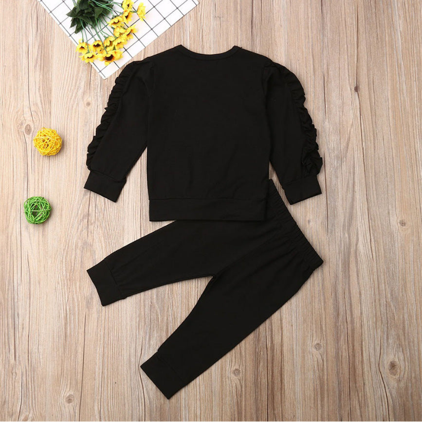 2Pcs Fall Ruffles Jumper Set