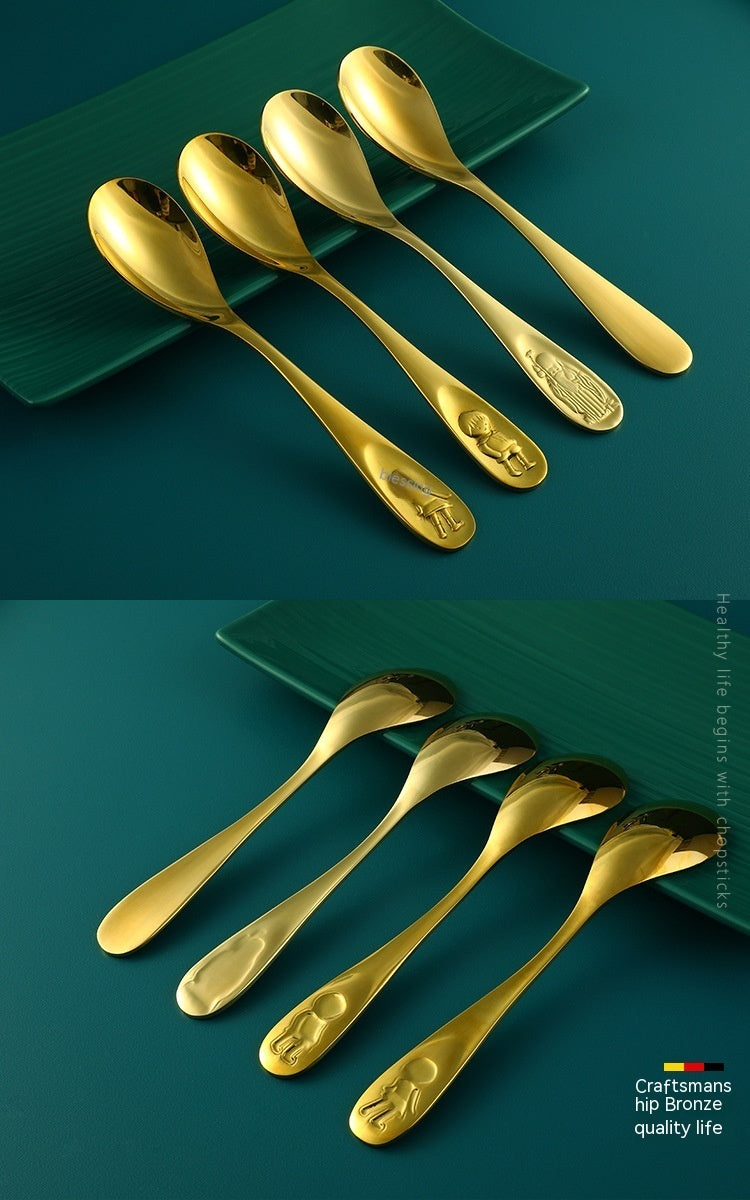 Pure Copper Spoon Brass Solid Thickening