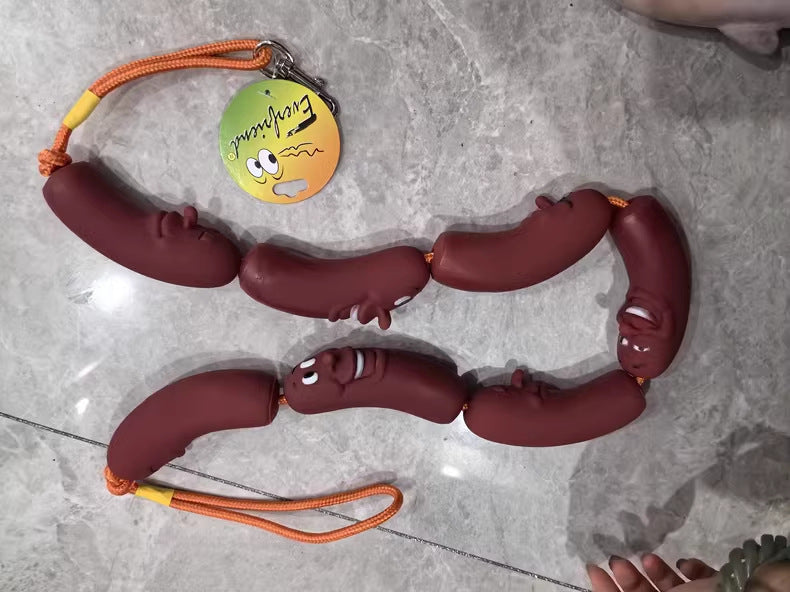 Dog Traction Chain Big Sausages Traction Rope Thick Funny Pet Traction Belt For Small Medium Pet Accessories Dog Leads String