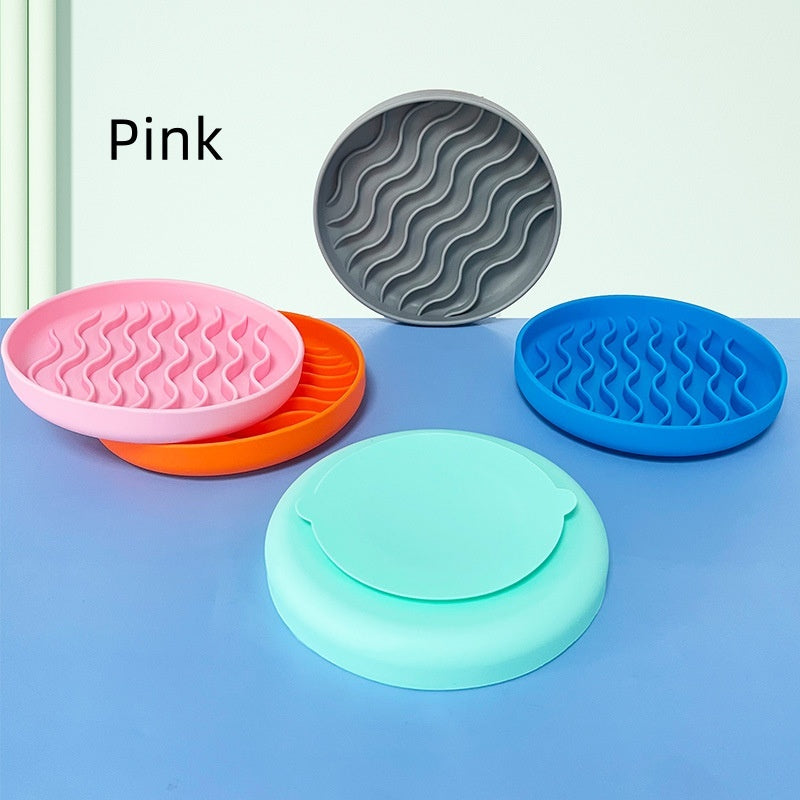 Silicone Pet Slow Food Corrugated Shape Dinner Plate
