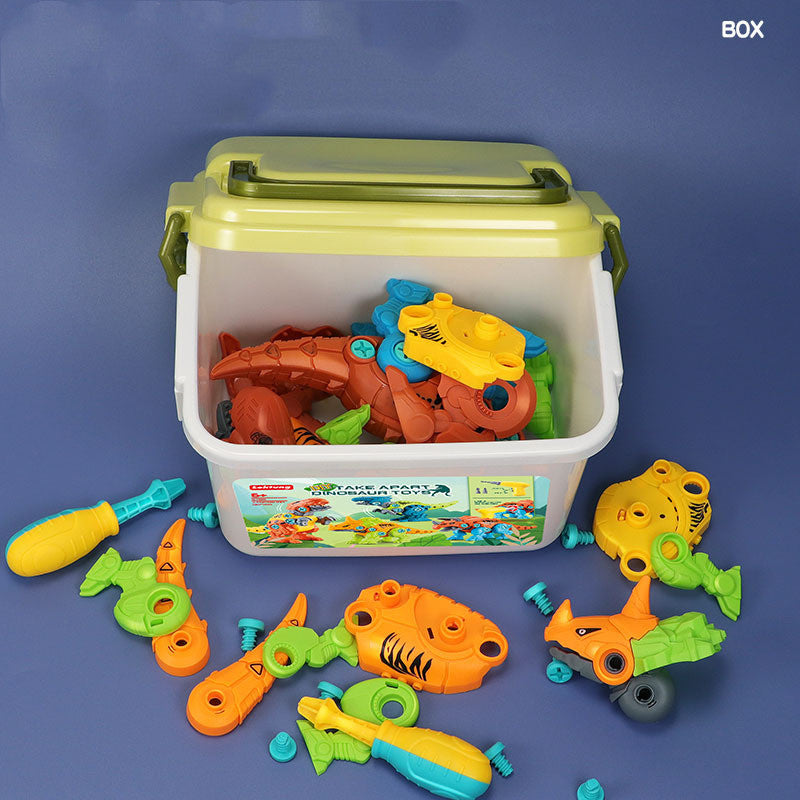 Tighten The Screws To Assemble The Storage Barrel DIY Assembling The Tyrannosaurus Rex Drill