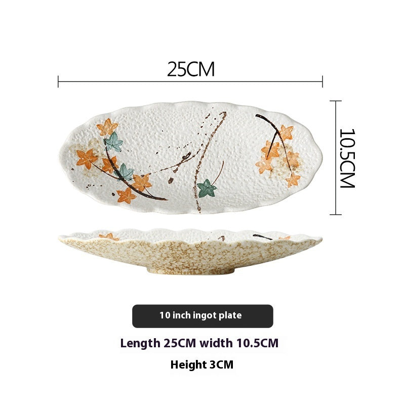 Creative Retro Dinner Plate Boat Shaped Ingot Plate