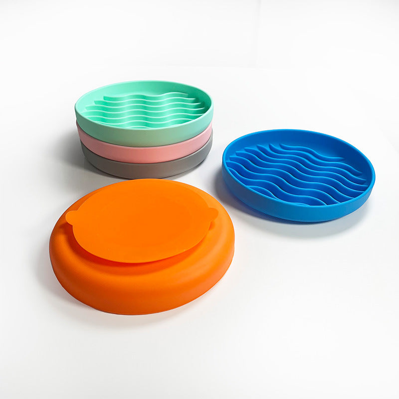 Silicone Pet Slow Food Corrugated Shape Dinner Plate