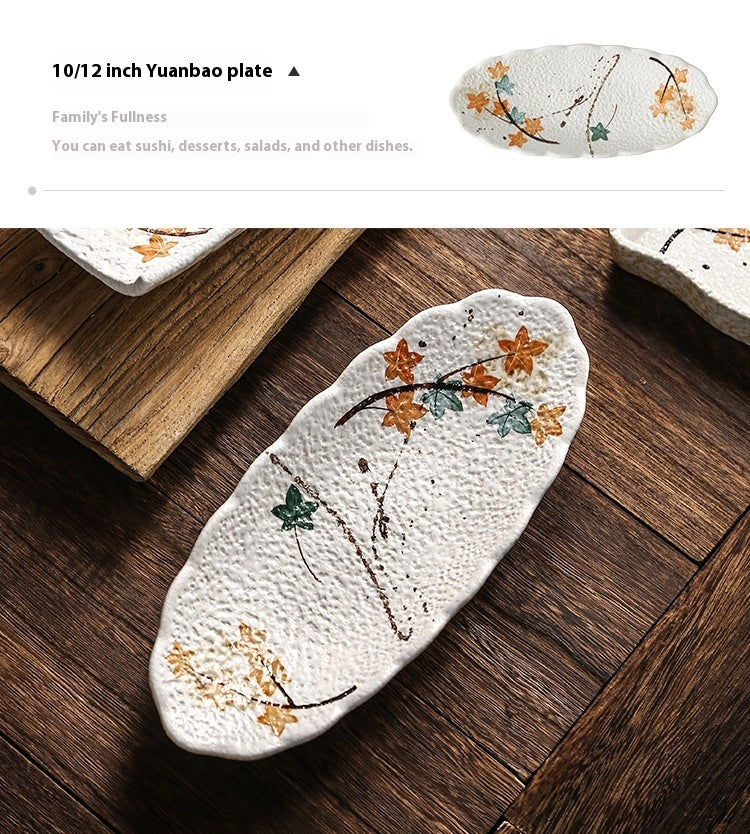 Creative Retro Dinner Plate Boat Shaped Ingot Plate