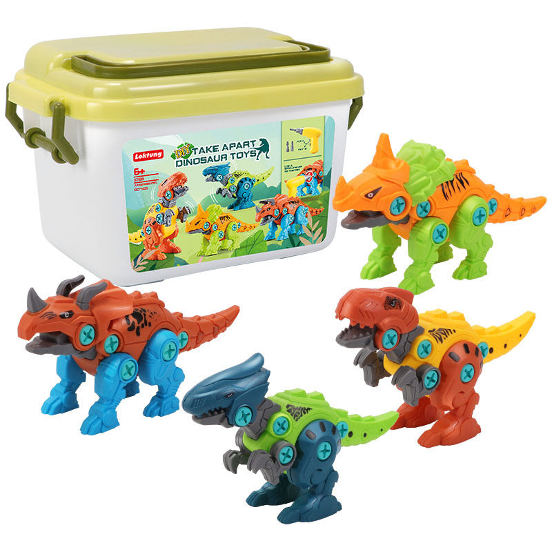 Tighten The Screws To Assemble The Storage Barrel DIY Assembling The Tyrannosaurus Rex Drill