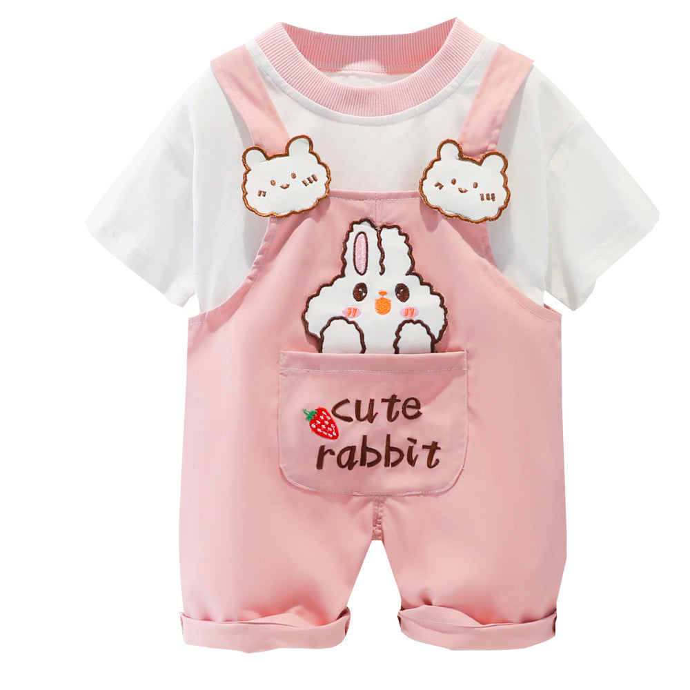 Summer Cartoon Short-Sleeved Overalls
