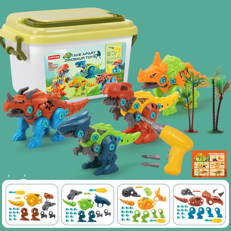 Tighten The Screws To Assemble The Storage Barrel DIY Assembling The Tyrannosaurus Rex Drill