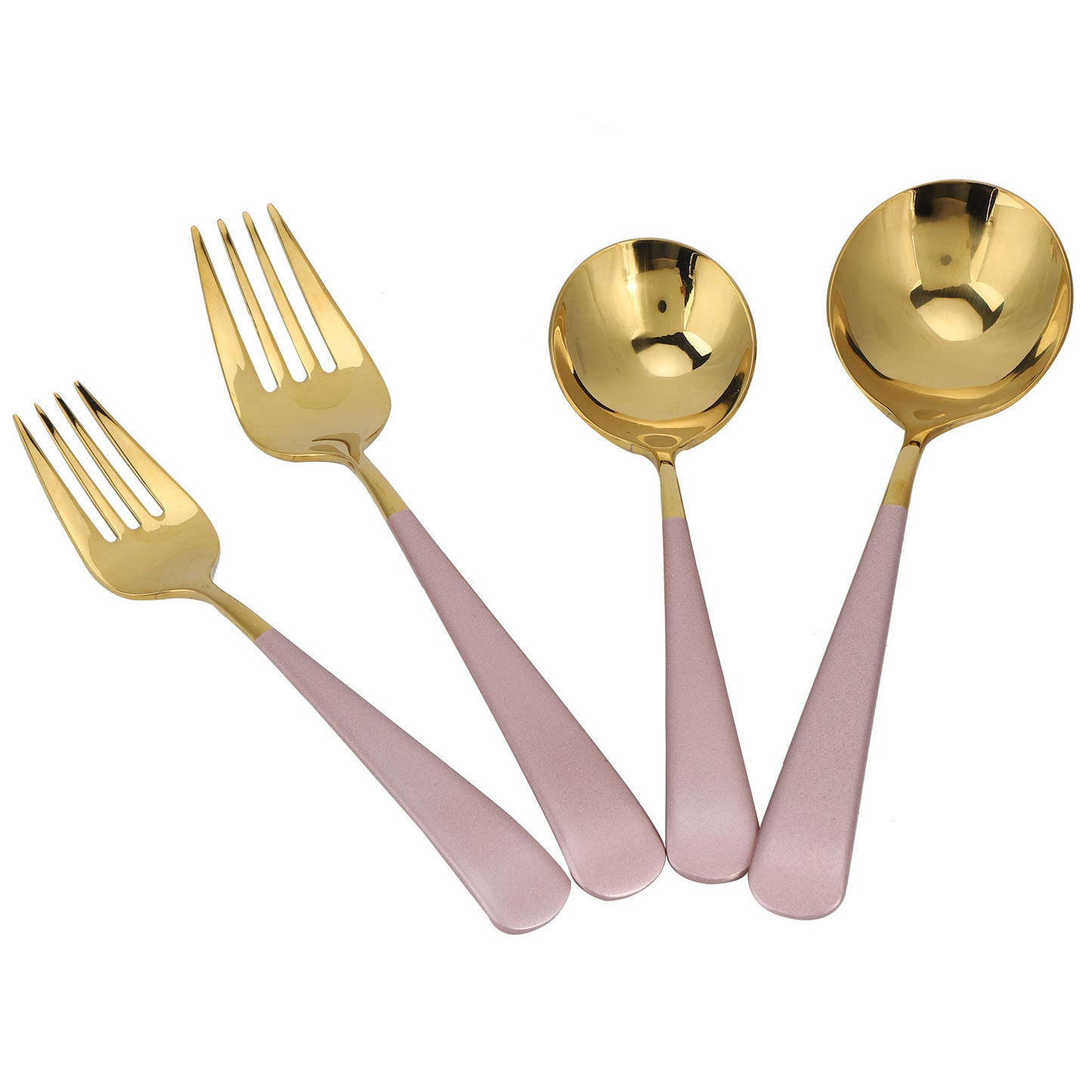Stainless Steel Cutlery Set Dinner Spoons Fork Dinnerware Tableware Flatware Sets for PartiesPink Gold
