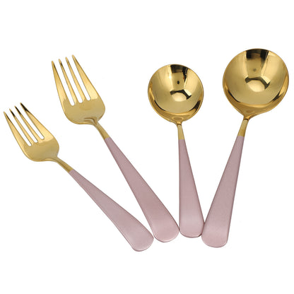 Stainless Steel Cutlery Set Dinner Spoons Fork Dinnerware Tableware Flatware Sets for PartiesPink Gold