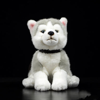 Cute  Doll Squatting Dog Plush Toy Simulation Animal 28CM