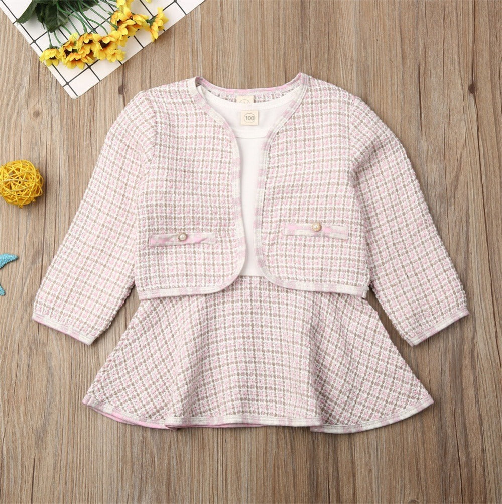 Long-Sleeved Two-Piece Baby Dress Set
