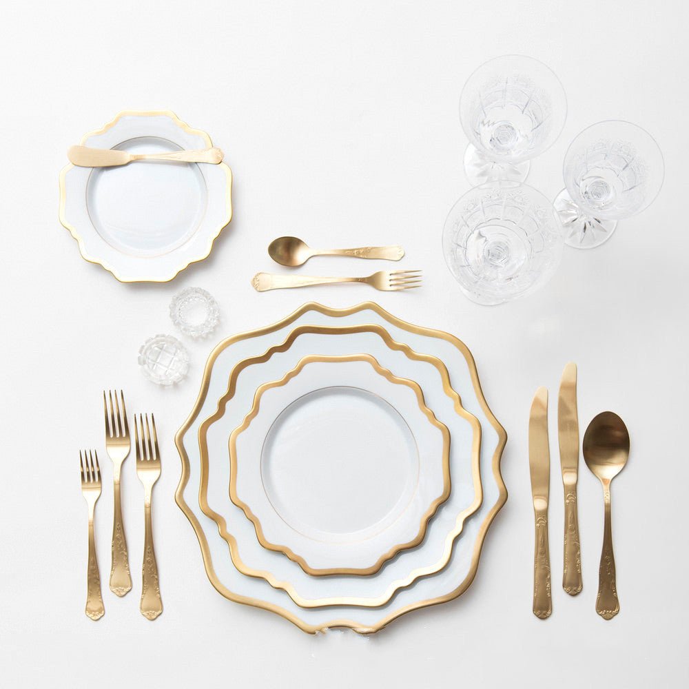Household White Gold Sunflower Dinner Plate