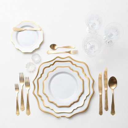 Household White Gold Sunflower Dinner Plate