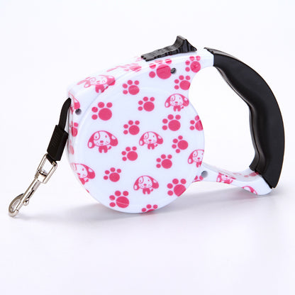 Automatic Cute Dog Walker Traction Rope Flat Rope Traction Device Dog Rope Multicolor