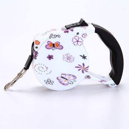 Automatic Cute Dog Walker Traction Rope Flat Rope Traction Device Dog Rope Multicolor