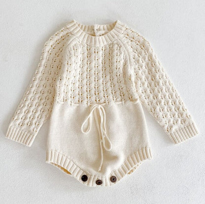 Knitted Hollow Waist Girdle Long Sleeve Harpy Dress