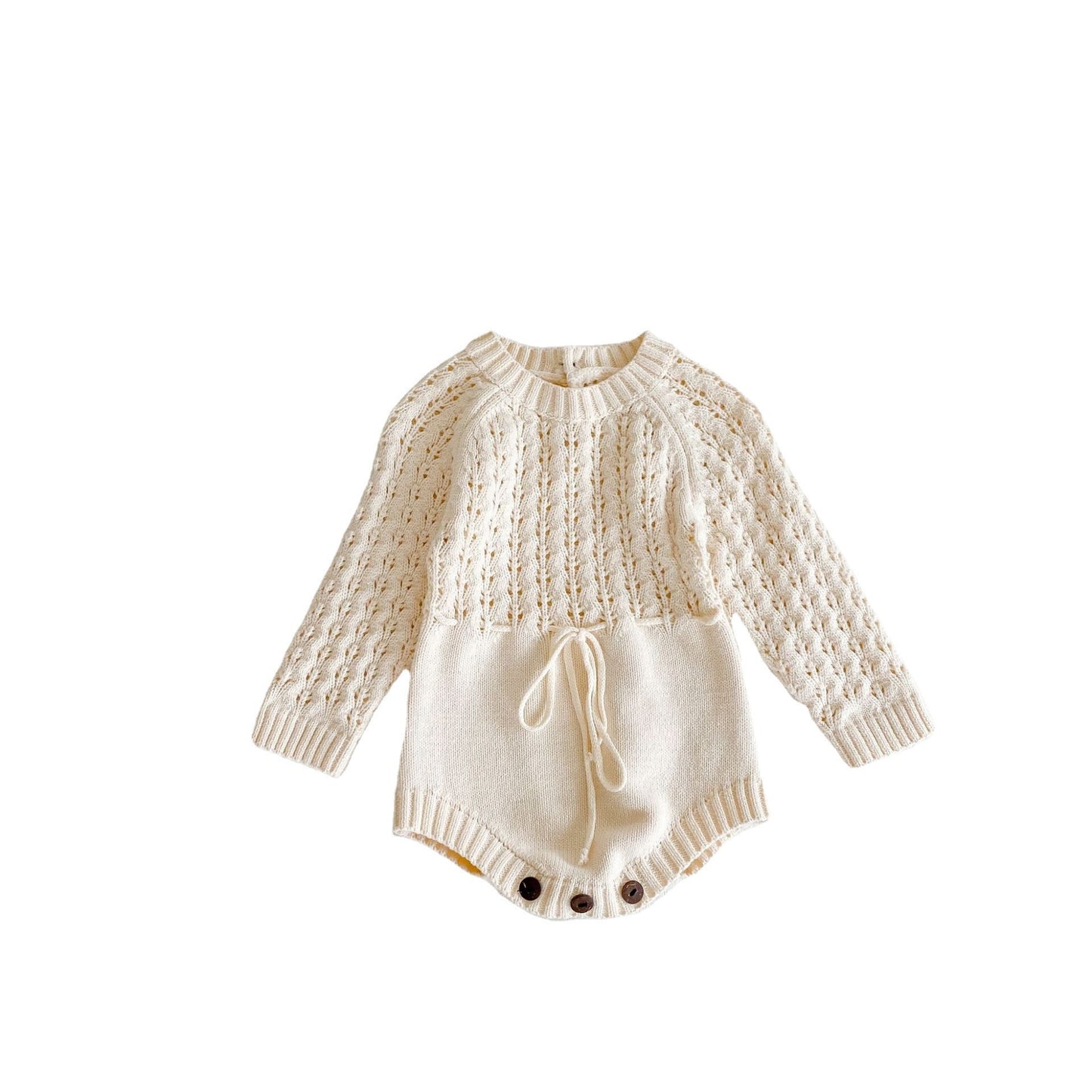 Knitted Hollow Waist Girdle Long Sleeve Harpy Dress