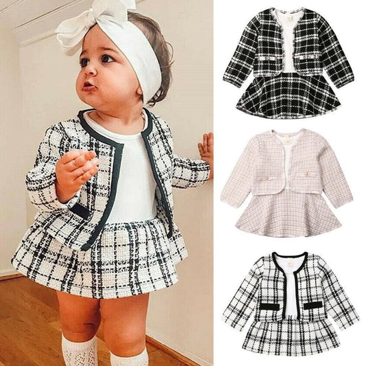 Long-Sleeved Two-Piece Baby Dress Set