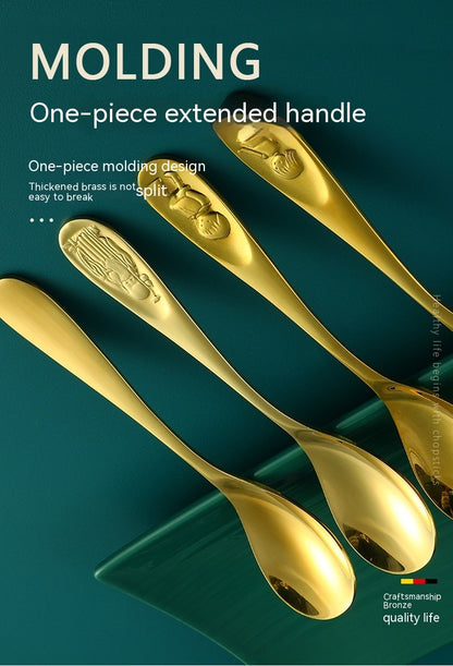 Pure Copper Spoon Brass Solid Thickening