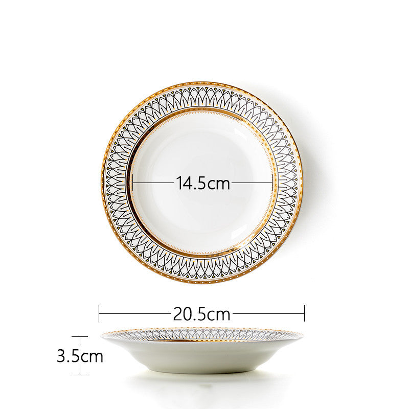 Ceramic net red plated dinner plate