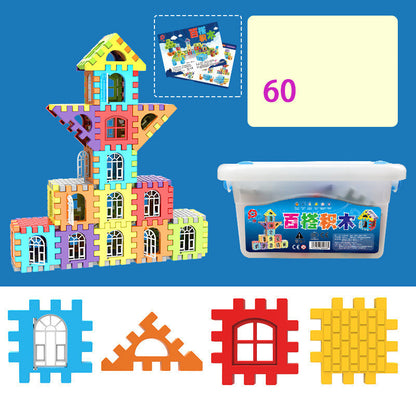 Children's Large Particle Square Plastic Building Blocks Educational Toys