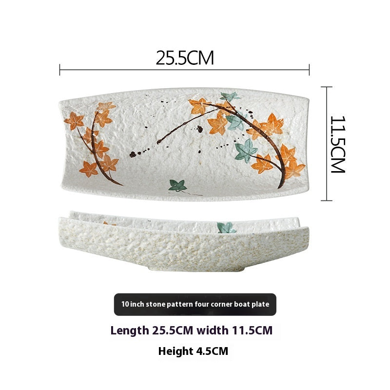 Creative Retro Dinner Plate Boat Shaped Ingot Plate