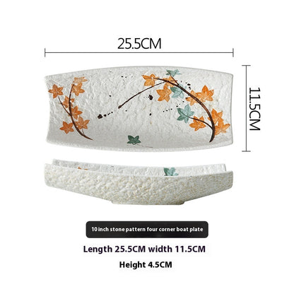 Creative Retro Dinner Plate Boat Shaped Ingot Plate