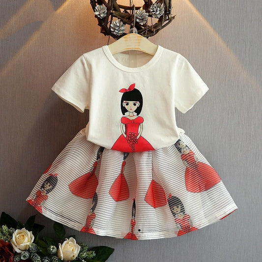 Summer T-Shirt and Skirt Clothing Set