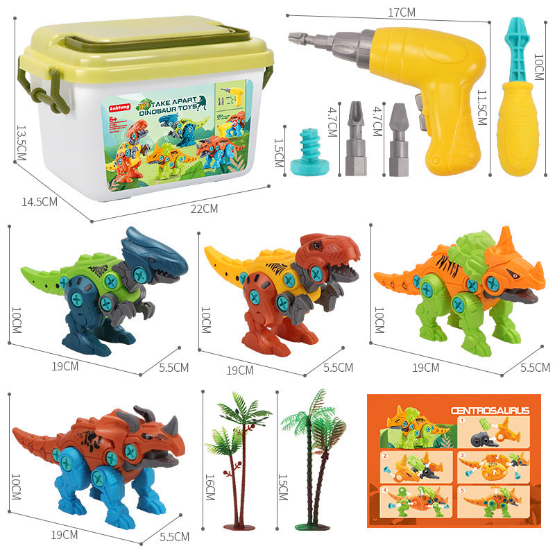 Tighten The Screws To Assemble The Storage Barrel DIY Assembling The Tyrannosaurus Rex Drill