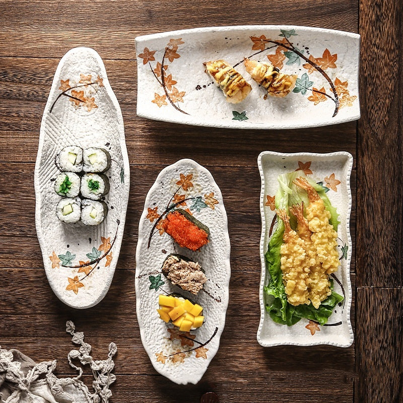 Creative Retro Dinner Plate Boat Shaped Ingot Plate