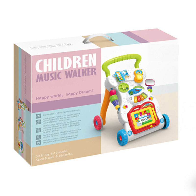 Baby stroller walker toy Baby early education puzzle multi-function music trolley factory direct