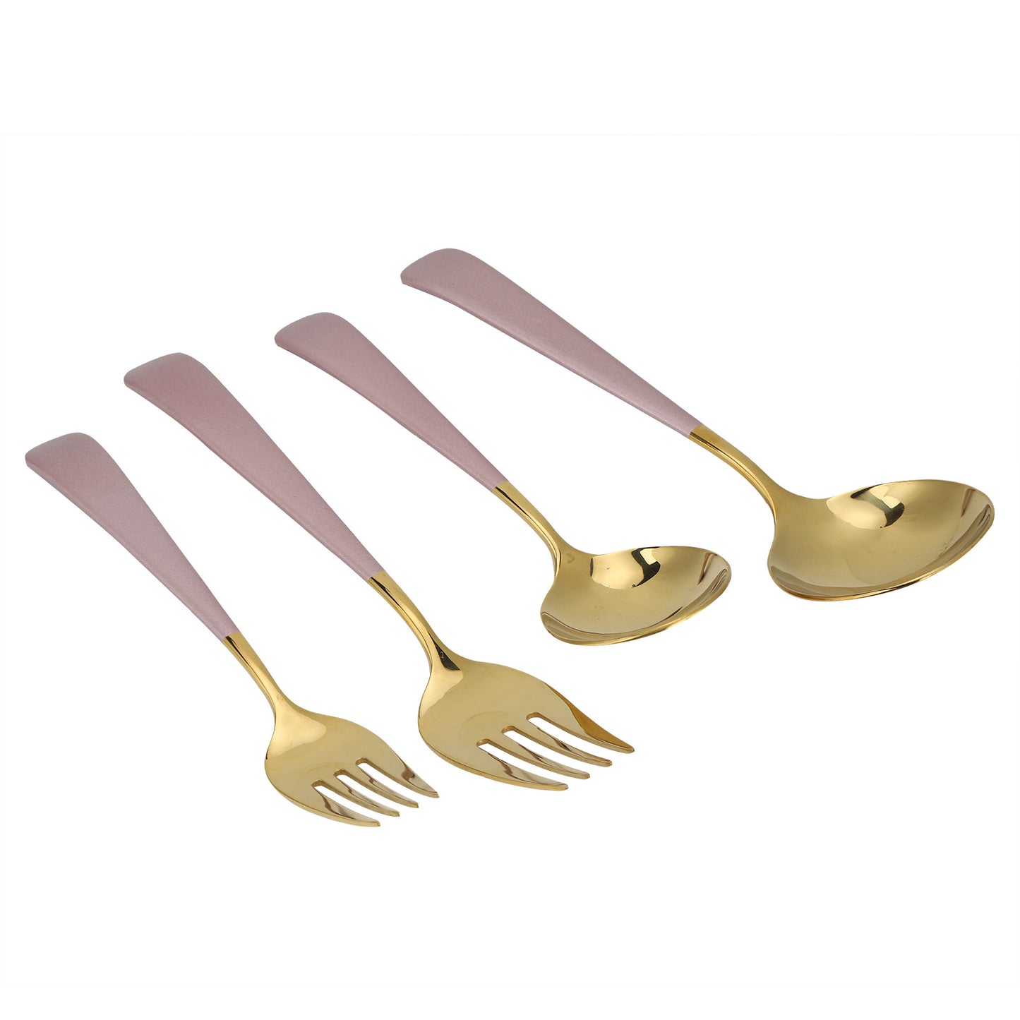Stainless Steel Cutlery Set Dinner Spoons Fork Dinnerware Tableware Flatware Sets for PartiesPink Gold