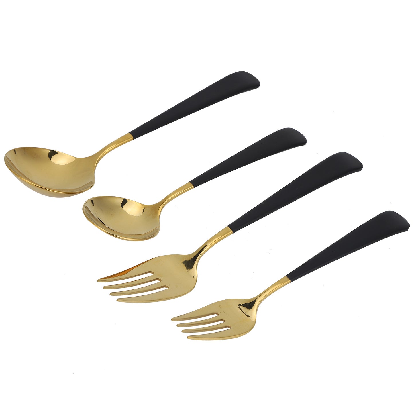 Stainless Steel Cutlery Set Dinner Spoons Fork Dinnerware Tableware Flatware Sets for PartiesBlack Gold