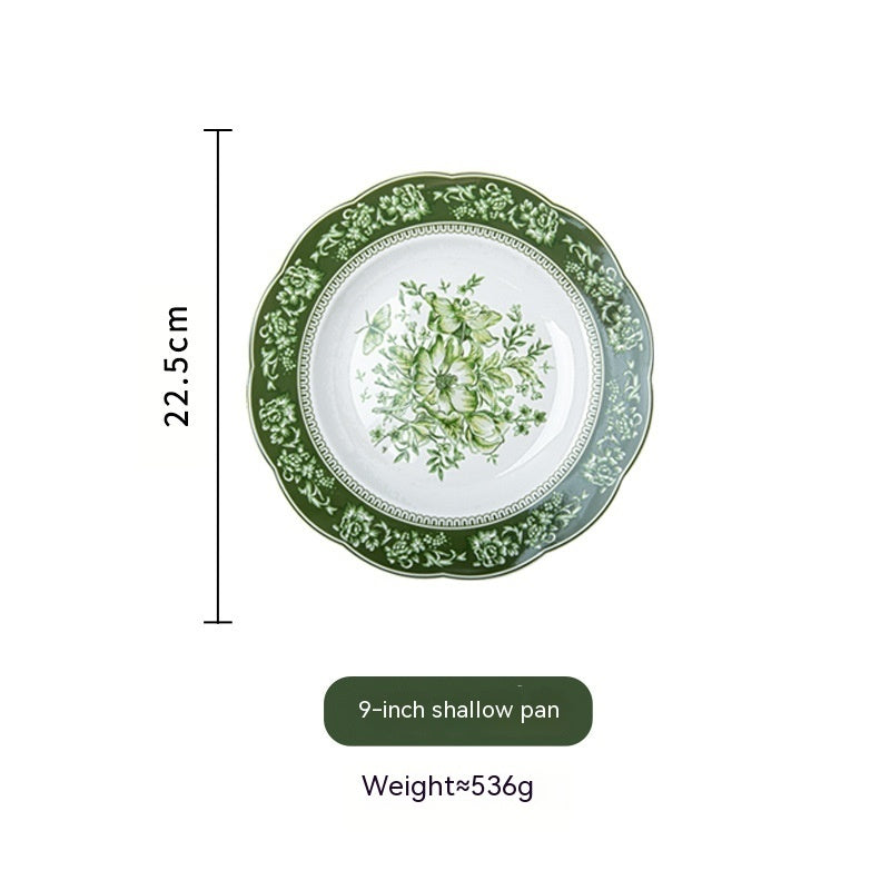 French Court Classical Retro Garden European Ceramic Dinner Plate