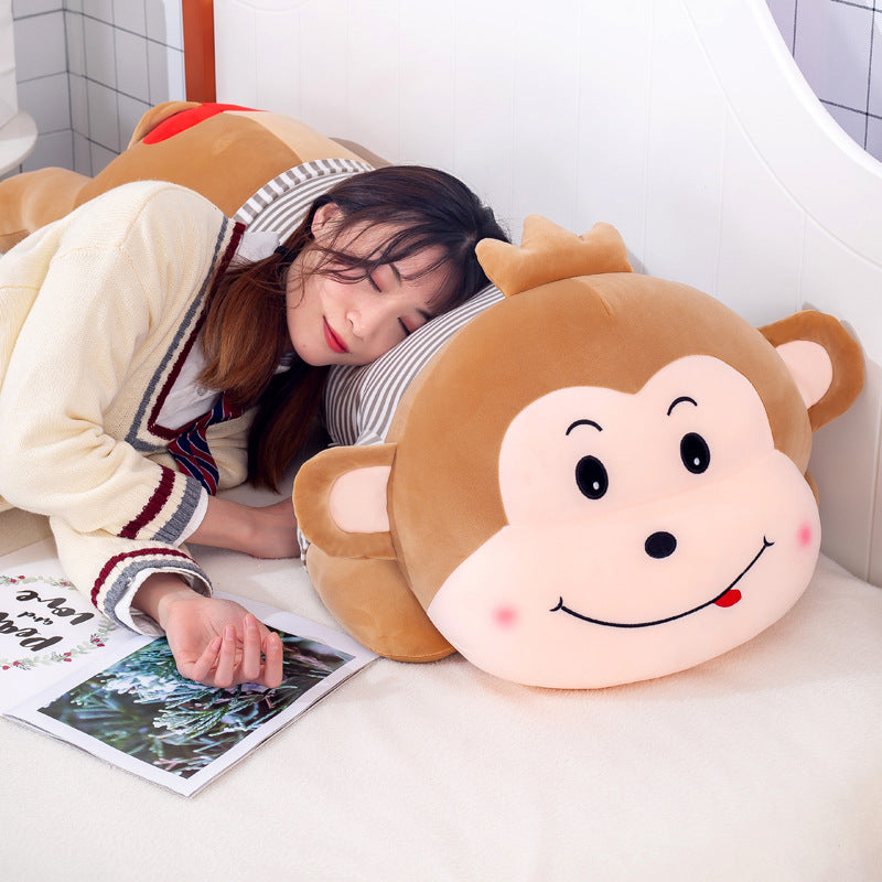 Lying Down Soft Down Cotton Striped Monkey Doll