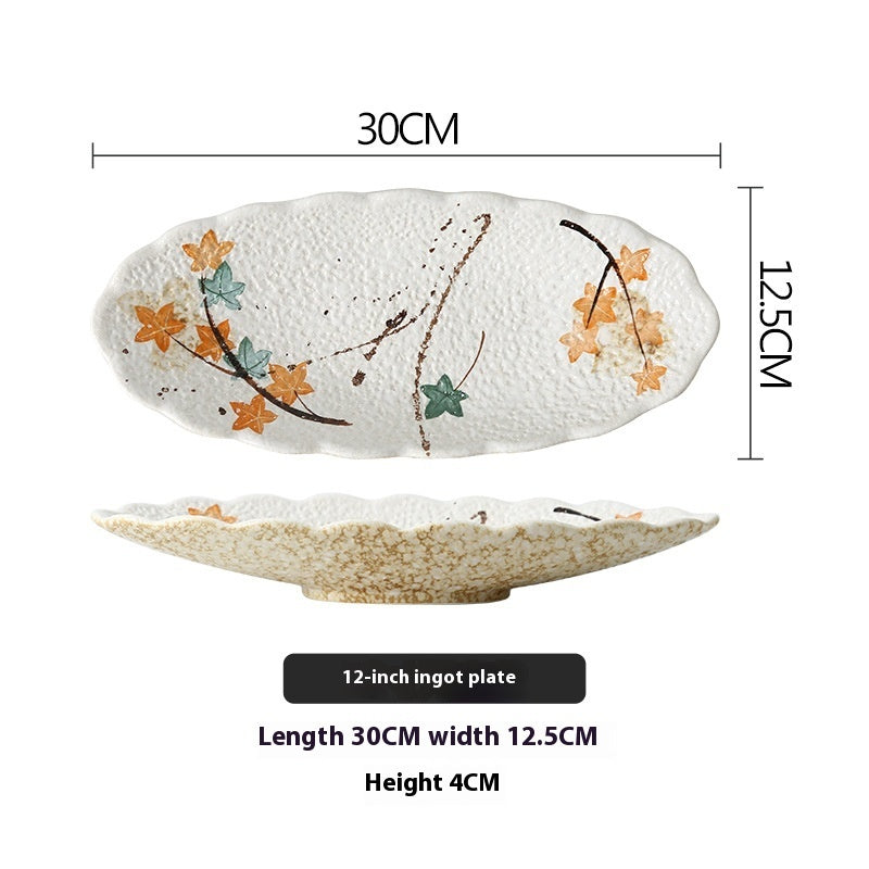 Creative Retro Dinner Plate Boat Shaped Ingot Plate