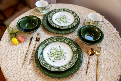French Court Classical Retro Garden European Ceramic Dinner Plate