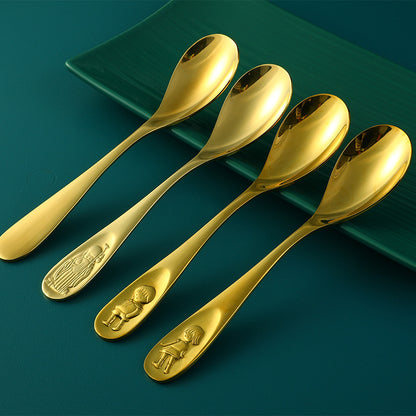 Pure Copper Spoon Brass Solid Thickening