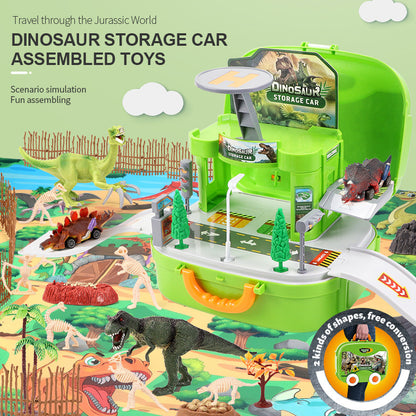 Assembled Dinosaur Car Simulation Tyrannosaurus Model With Map Scene Set