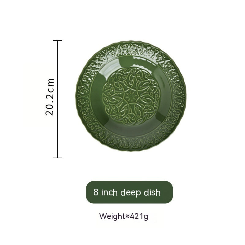 French Court Classical Retro Garden European Ceramic Dinner Plate