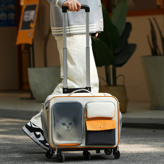 Cat Bag Going Out Pet Trolley Bag Good-looking Anti-stress Cat Backpack
