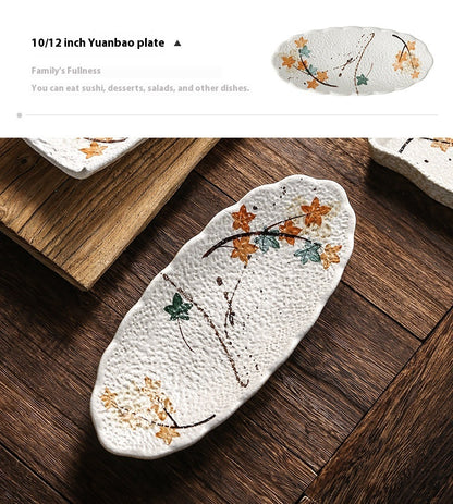Creative Retro Dinner Plate Boat Shaped Ingot Plate