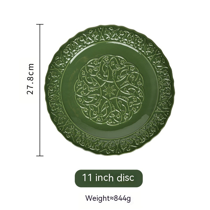 French Court Classical Retro Garden European Ceramic Dinner Plate