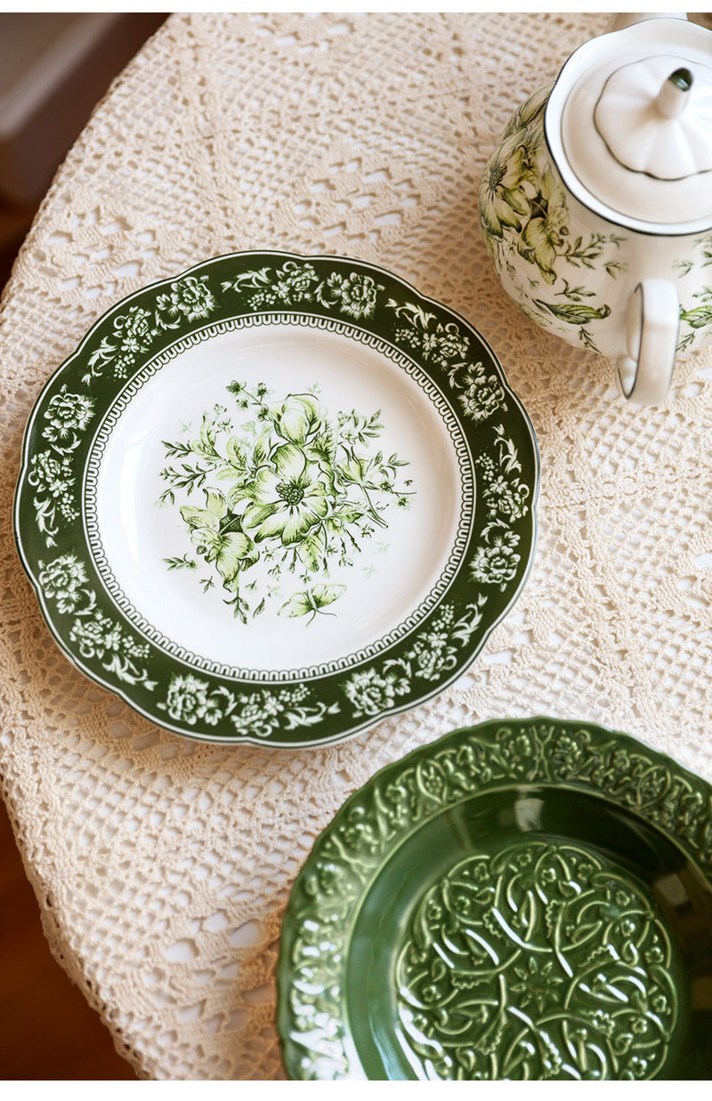 French Court Classical Retro Garden European Ceramic Dinner Plate