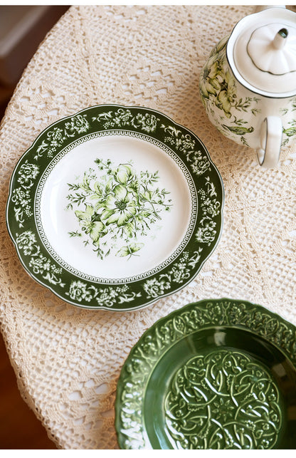 French Court Classical Retro Garden European Ceramic Dinner Plate