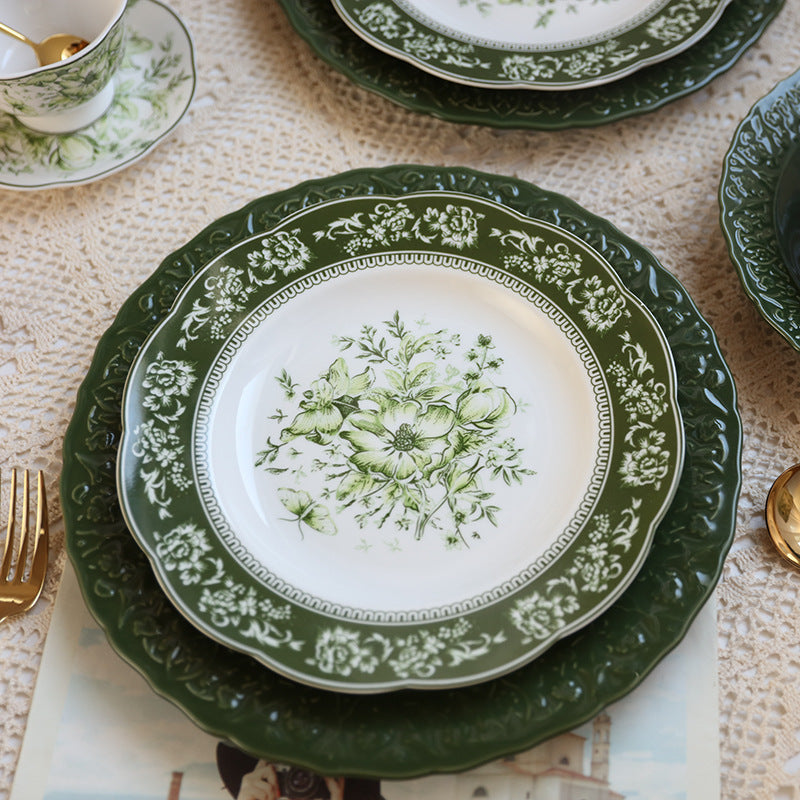 French Court Classical Retro Garden European Ceramic Dinner Plate