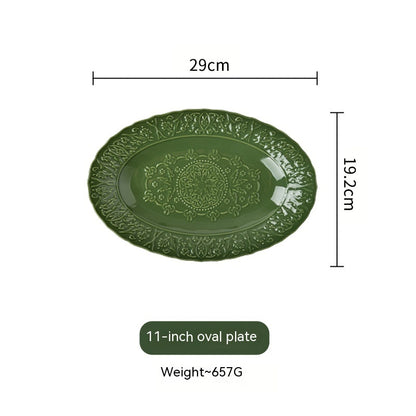 French Court Classical Retro Garden European Ceramic Dinner Plate