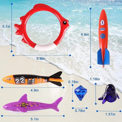 Diving Toys 20PCs Children's Swimming Pool Treasure Hunting Toys