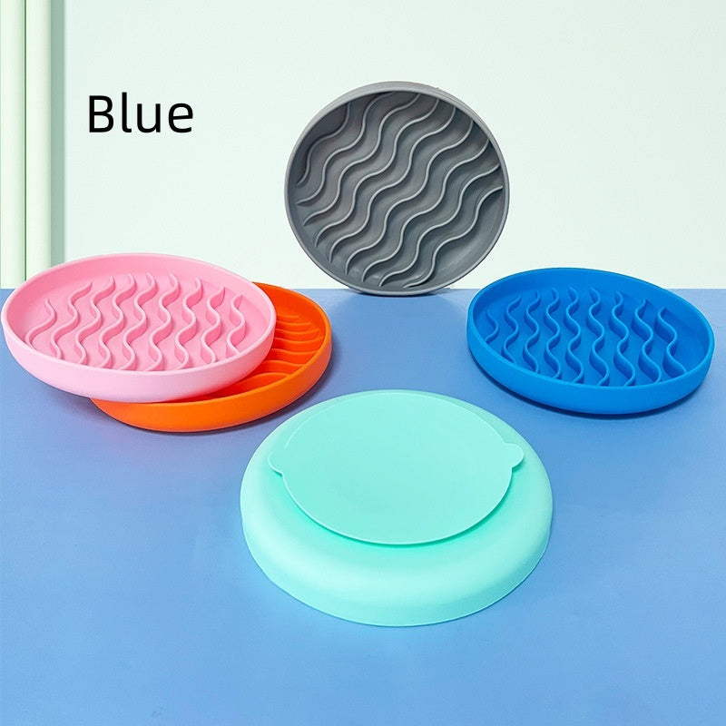Silicone Pet Slow Food Corrugated Shape Dinner Plate